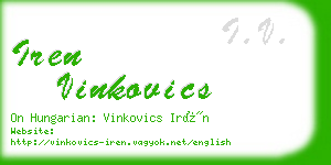 iren vinkovics business card